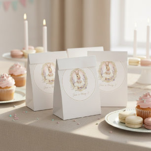 Adesivo Redondo Coelho de Aquarela Elegante de Aniversário