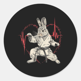 Adesivo Redondo Coelho de Kickboxing Karatê Taekwondo Jiu-Jitsu MM