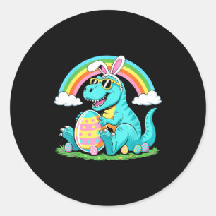 Adesivo Redondo Coelho de Ovo de Dinossauro Fofo Feliz Eastrawr T