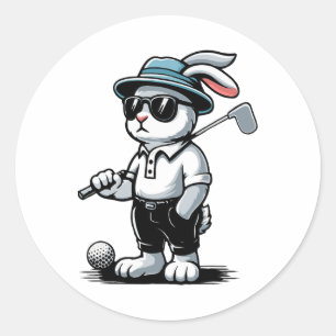 Adesivo Redondo Coelho do Golf Punk Golfing