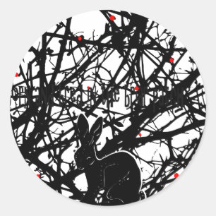 Adesivo Redondo Coelho do malandro no remendo do Briar