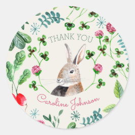 Adesivo Redondo Coelho e trevo