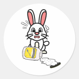 Adesivo Redondo Coelho Engraçado derramou maionese