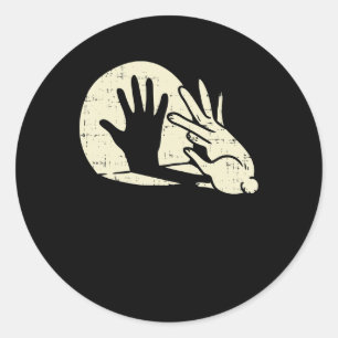 Adesivo Redondo Coelho Engraçado Sombra Joga Pun Bunny Lover