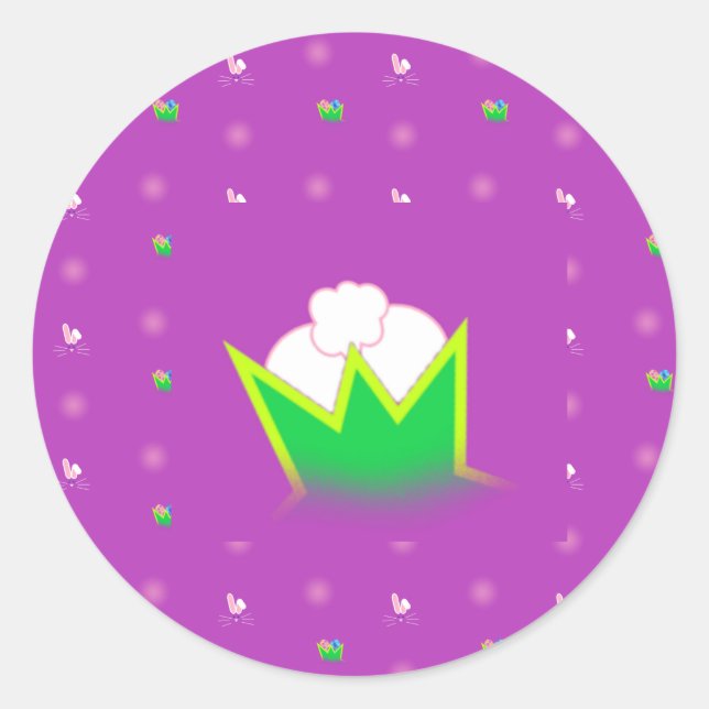 Adesivo Redondo coelho escondido (Frente)