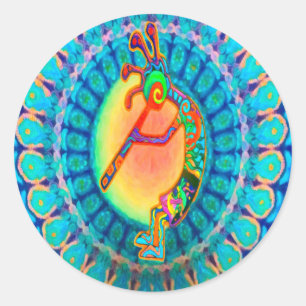 Adesivo Redondo Coelho Kokopelli