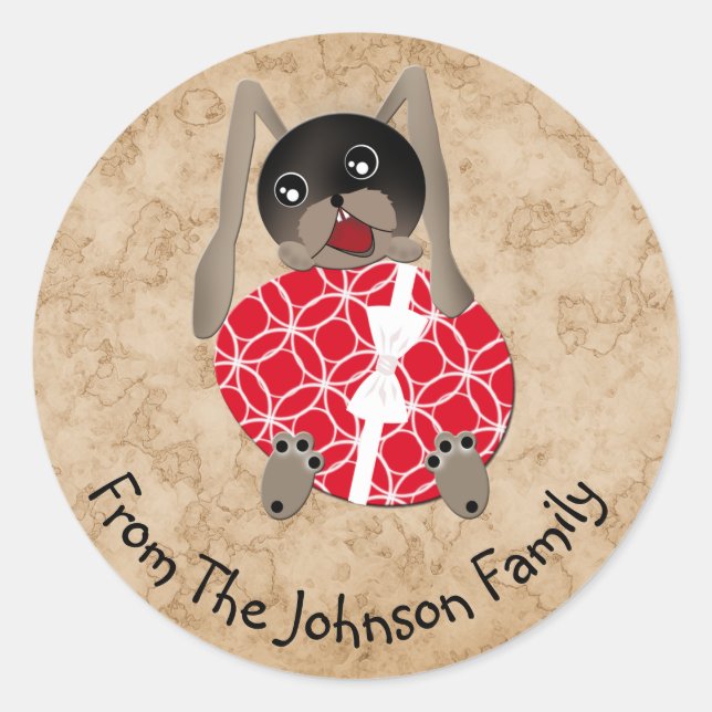 Adesivo Redondo Coelho Personalizado da Páscoa (Frente)