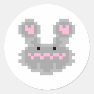 Adesivo Redondo Coelho Pixel