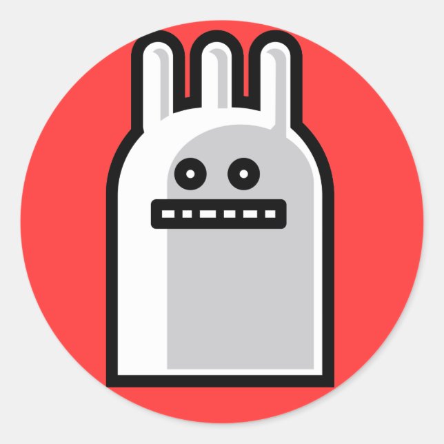 Adesivo Redondo Coelho tóxico (Frente)