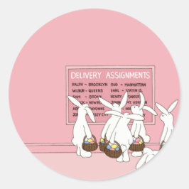 Adesivo Redondo Coelhos Coelhinhos de Páscoa