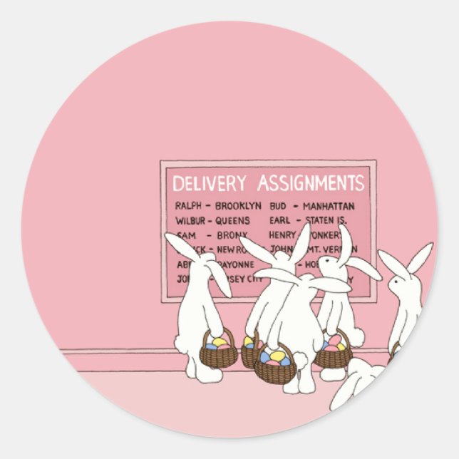 Adesivo Redondo Coelhos Coelhinhos de Páscoa (Frente)