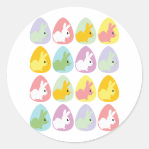 Adesivo Redondo Coelhos do ovo da páscoa