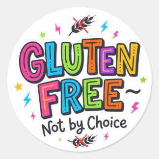 Adesivo Redondo Coeliac Awareness Gluten Free Not By Choice Colour