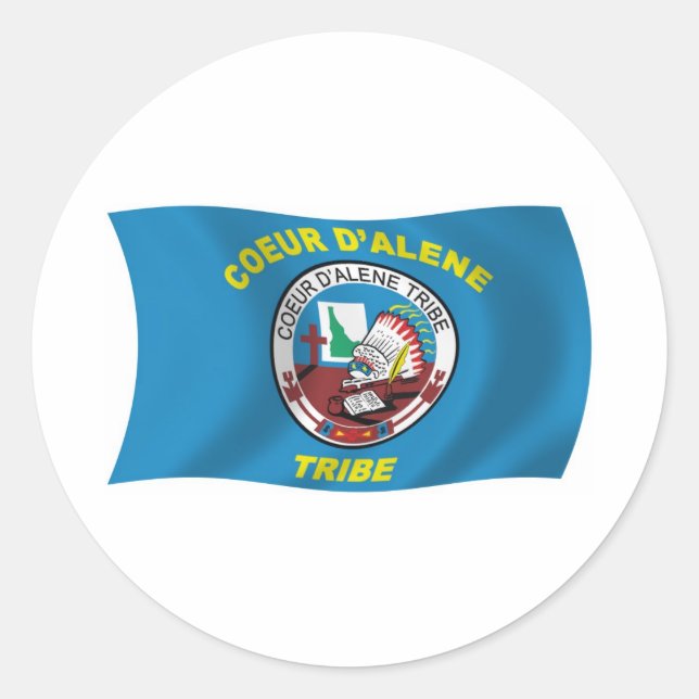 Adesivo Redondo Coeur d'Alene Flag Sticker (Frente)