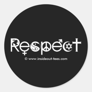 Adesivo Redondo Coexistir com Respeito - Paz Bondade & Tolerância
