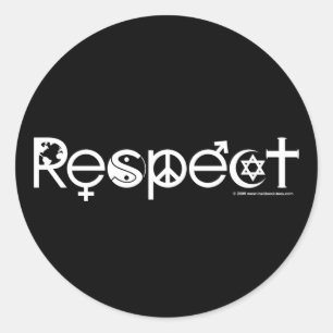 Adesivo Redondo Coexistir com Respeito - Paz Bondade & Tolerância
