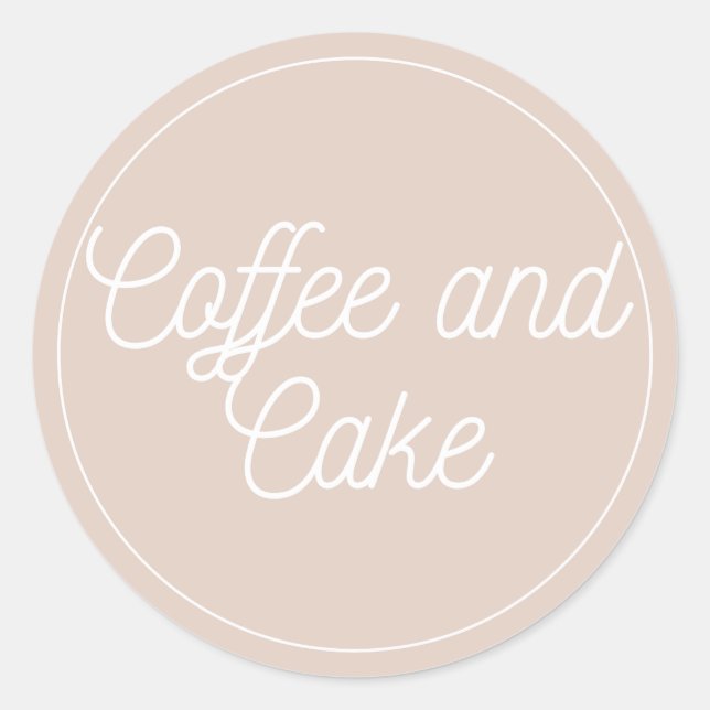 Adesivo Redondo Coffee and Cake Bakery Logo (Frente)