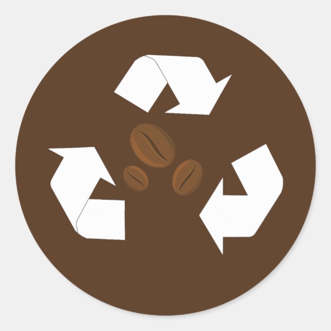 Adesivo Redondo Coffee Bean Recycling Eco friendly Product Earth (Frente)