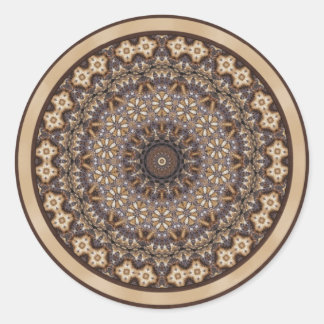 Adesivo Redondo Coffee Colors Abstrato Mandala