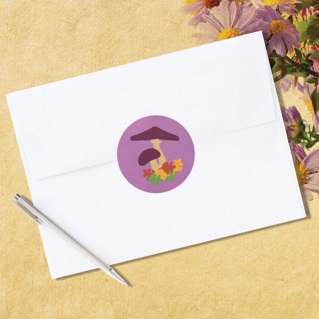 Adesivo Redondo Cogumelos de Paisagem Inferior (Criador carregado)