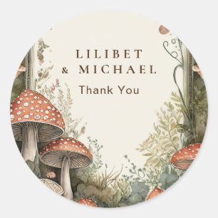 Adesivo Redondo Cogumelos FAIRYCORE Cogumelos Goblincore Favoritos