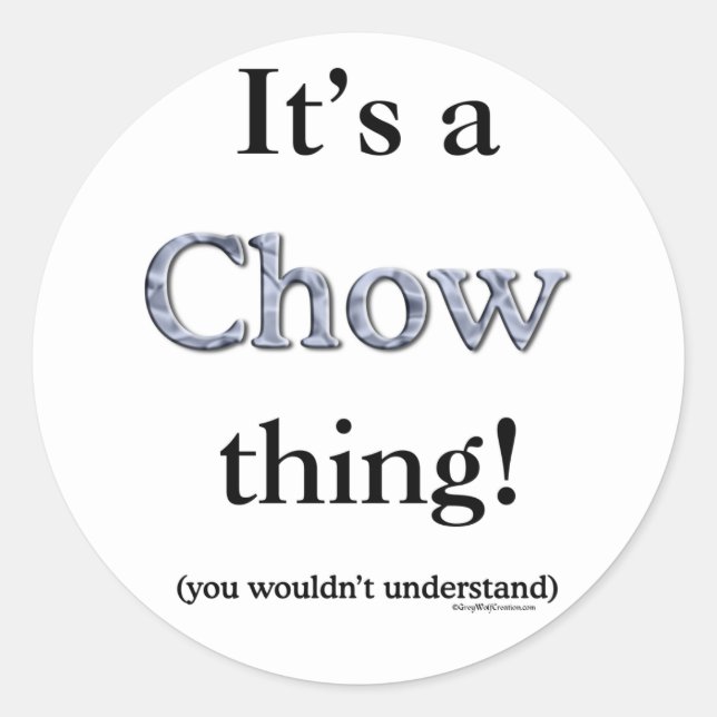 Adesivo Redondo Coisa Chow Chow (Frente)