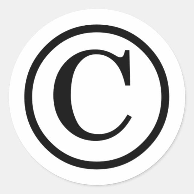 Adesivo Redondo Coisa do símbolo de copyright... (Frente)
