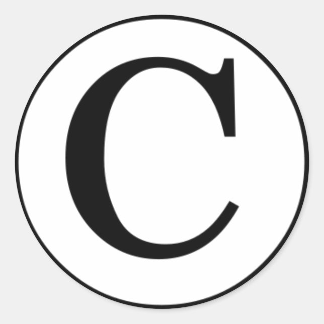 Adesivo Redondo Coisa do símbolo de copyright... (Frente)