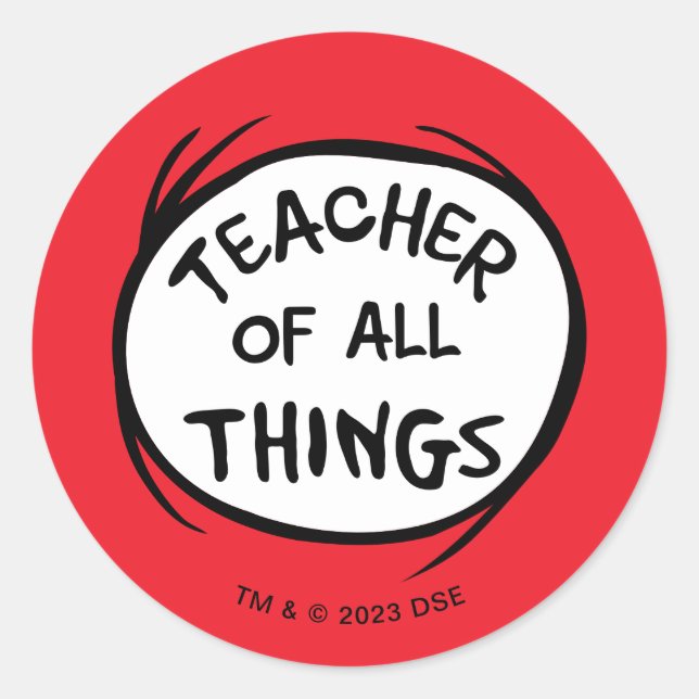 Adesivo Redondo Coisa Dois - Professor de todas as coisas (Frente)