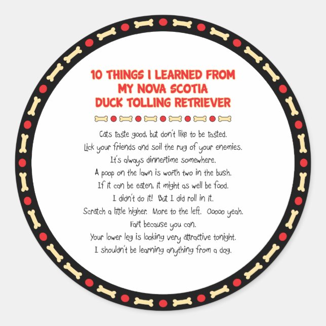 Adesivo Redondo Coisas Engraçadas Aprenderam Com A Nova Escócia Du (Frente)