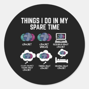 Adesivo Redondo Coisas Que Eu Faço Em Meu Teclado Do Tempo Esparso