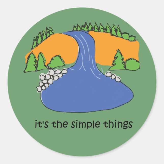 Adesivo Redondo Coisas Simples - Cascata (Frente)