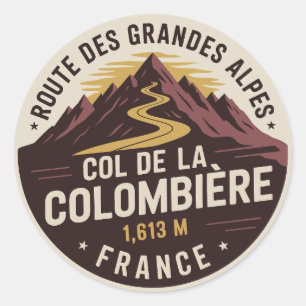 Adesivo Redondo Col de la Colombière França Alpino