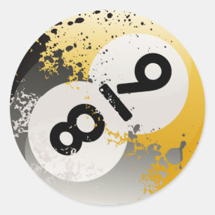 Adesivo Redondo colagem de 8 & 9 bolas