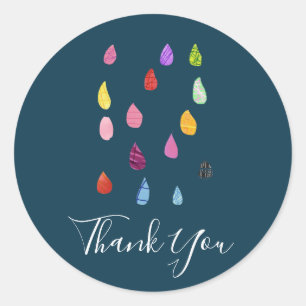 Adesivo Redondo Colagem de Artes de Chuva Belo Boho