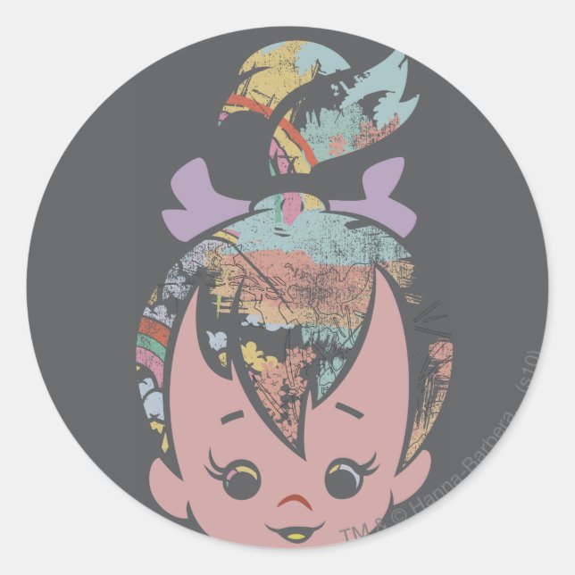 Adesivo Redondo Colagem de cores PEBBLES™ (Frente)