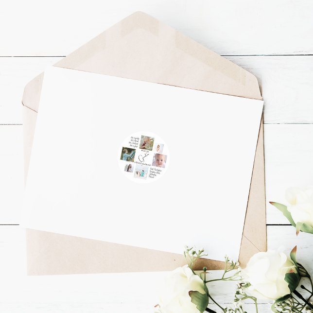 Adesivo Redondo Colagem De Fotos Moderna À Melhor Avó De Sempre (Criador carregado)