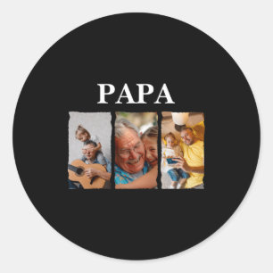 Adesivo Redondo Colagem de Fotos Presente Papa D