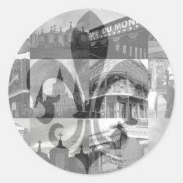 Adesivo Redondo Colagem de Nova Orleans [Stickers]