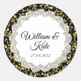 Adesivo Redondo Colagem de Pó Dourada