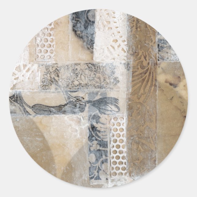 Adesivo Redondo Colagem de rendas I (Frente)