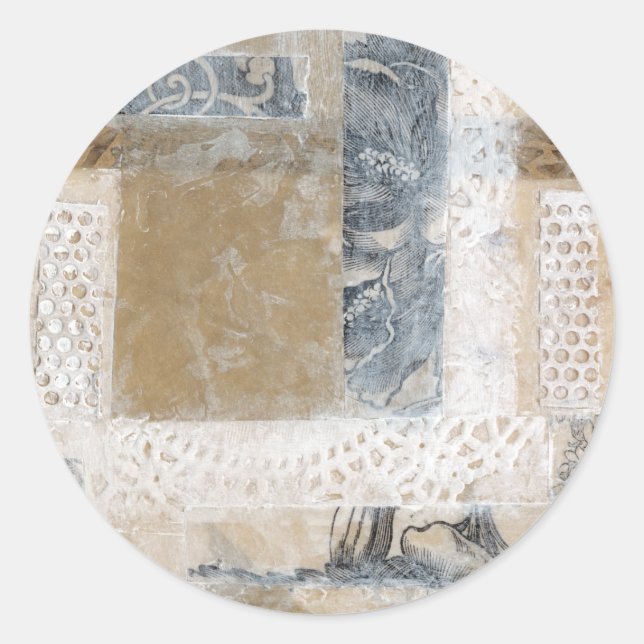 Adesivo Redondo Colagem de rendas II (Frente)