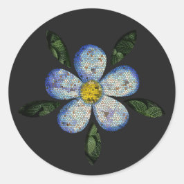 Adesivo Redondo Colagem Maximalista com Flores e Folhas Detalhadas