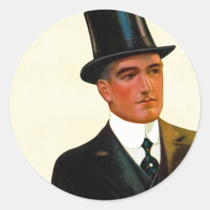 Adesivo Redondo Colarinhos e algemas de camisas de cavalheiros