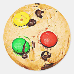 Adesivo Redondo Colas de chocolate e chocolate