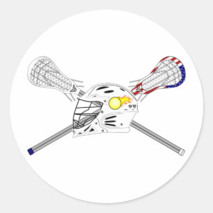 Adesivo Redondo Colas de lacrosse com capacete