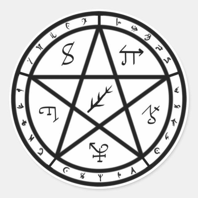 Adesivo Redondo Colas de vedação - Preto em branco (Frente)