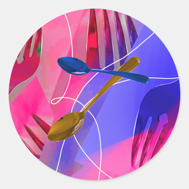 Adesivo Redondo Colas e palhetas (Frente)