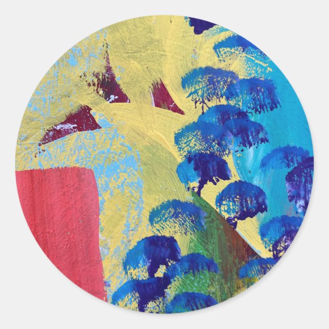 Adesivo Redondo Colas e selos em outro Design mundial (Frente)