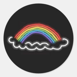 Adesivo Redondo Colas redondas Neon Rainbows (Preto)